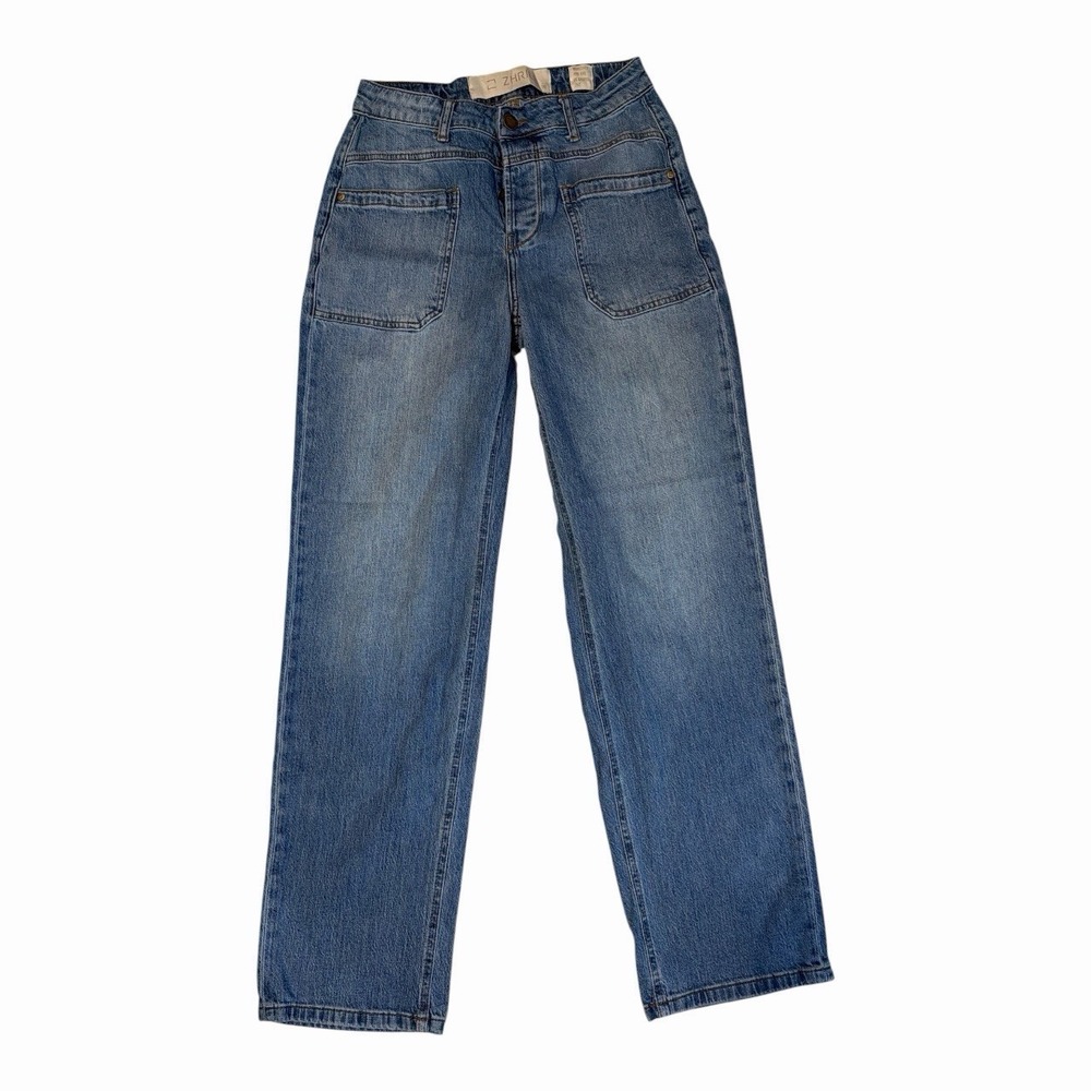 Zhrill Karli Straight Leg Jeans Size 26 Blue Denim Utility Pocket